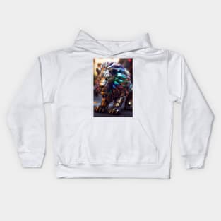 Iridescent Robot Lion Kids Hoodie